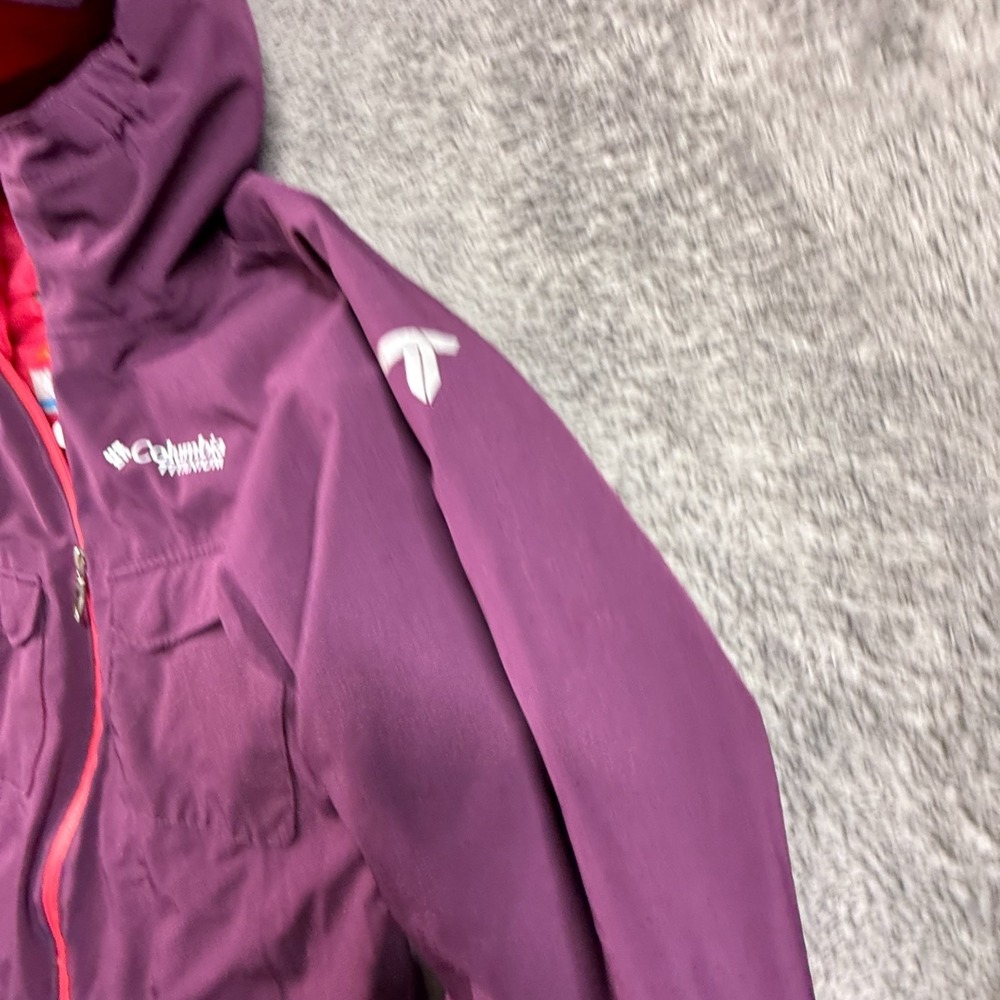 Columbia Titanium Girls M Purple Hooded Ski Rain Jacket Lined Insulated Omni - Picture 5 of 10